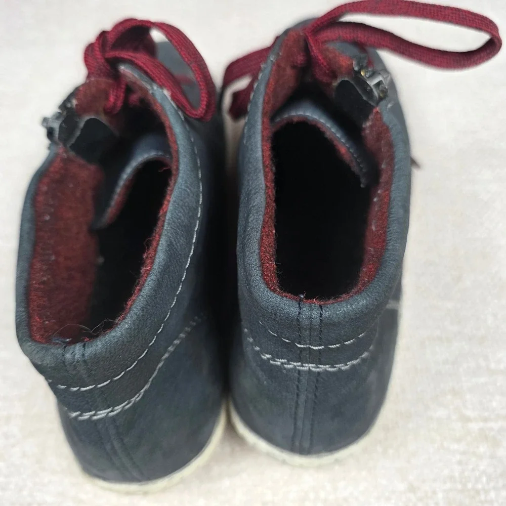 Remonte Tex Womens Leather High Top Sneakers Side Zip Boots Red Sole Size 42